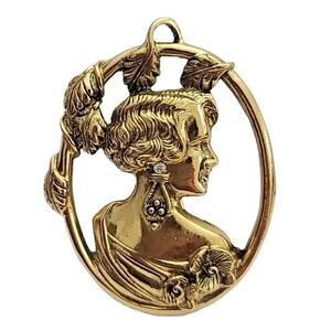 1928 Collection Filigree Profile Portrait Pin Brooch Coco Chanel?